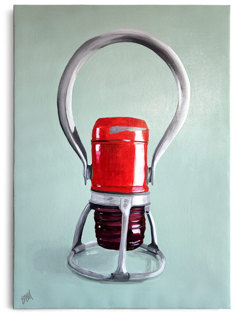 Sagan Medvec - Painting - Flashlight - Railroad Signal - ©2025 Sagan Medvec