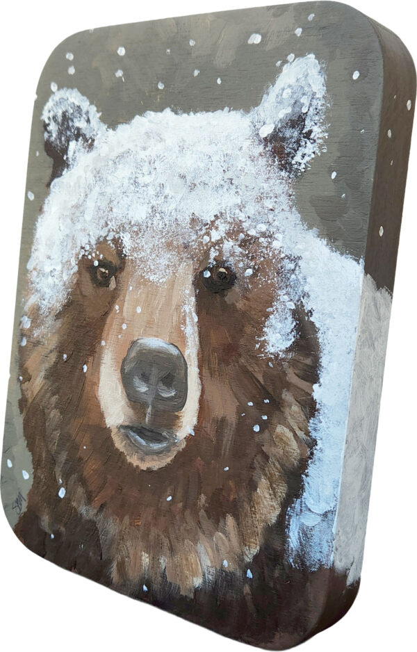 Sagan Medvec Painting Bear Grizzly Snow Angled