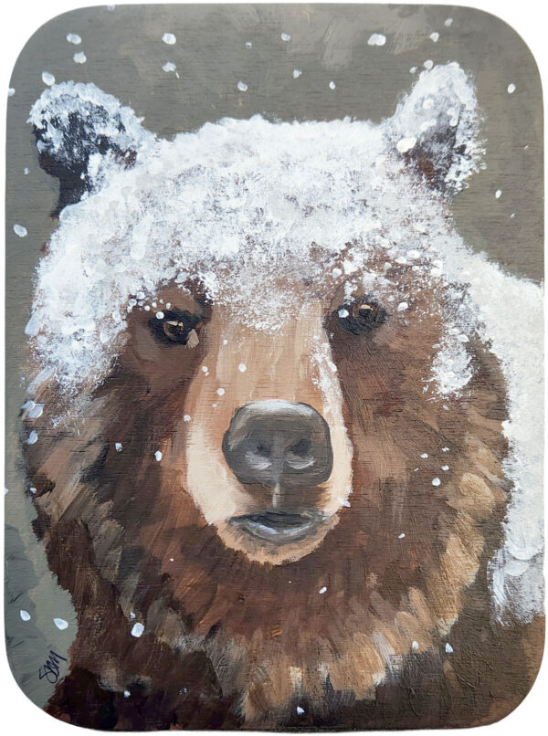 Sagan Medvec Painting Bear Grizzly Snow Front