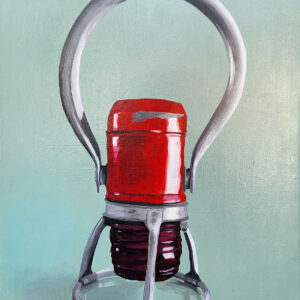 Sagan Medvec Painting Red Railroad Lantern Front