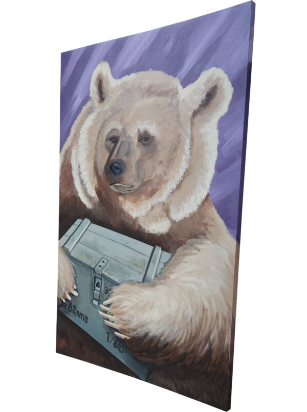 Sagan Medvec Painting Bear Wojtek The Soldier Bear Angled